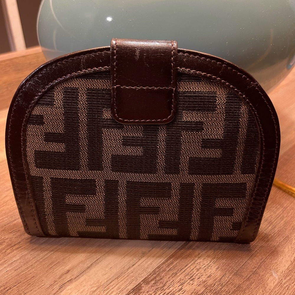 Authentic Fendi belt bag wallet in tobacco Zucca Canvas